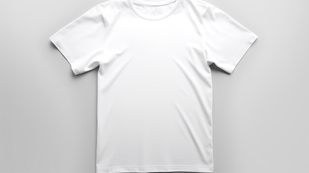 Camiseta con mockup de cuello redondo de color blanco sencillo