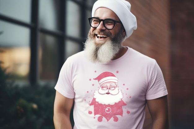 Camiseta de Navidad con Papá Noel Generativo Ai