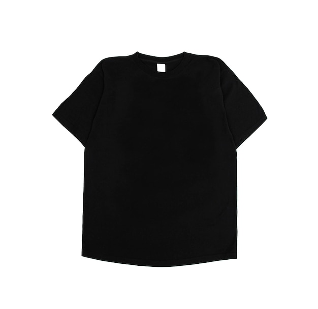 camiseta negra aislada en blanco