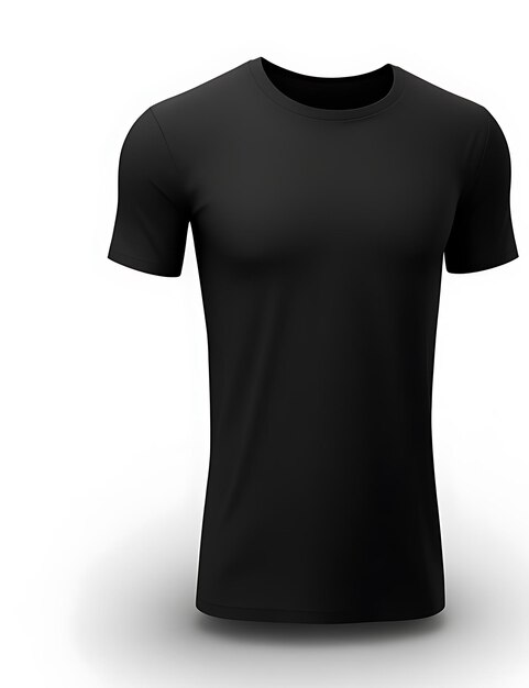 camiseta negra en blanco con espacio vacío para su diseño sobre fondo blanco maqueta de camiseta con renderizado 3d