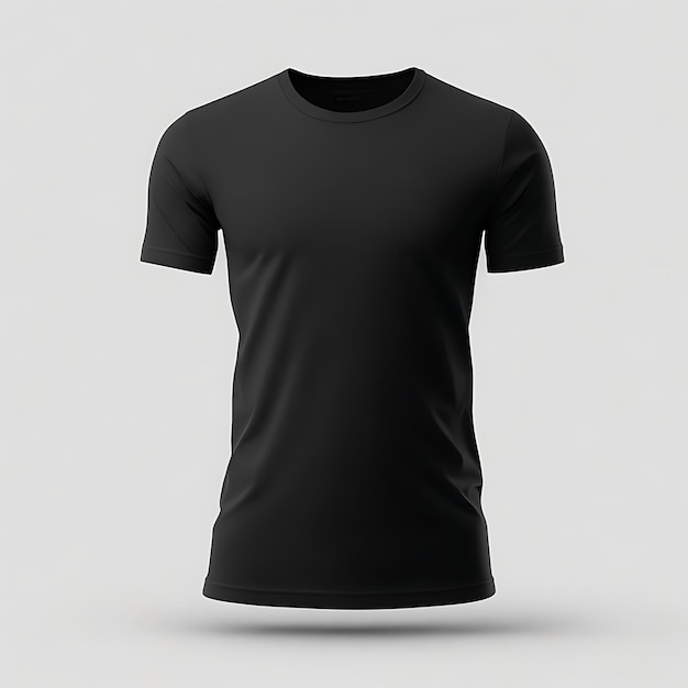 camiseta negra bonita maqueta para hombre maqueta de camiseta con fondo blanco maqueta de camiseta negra
