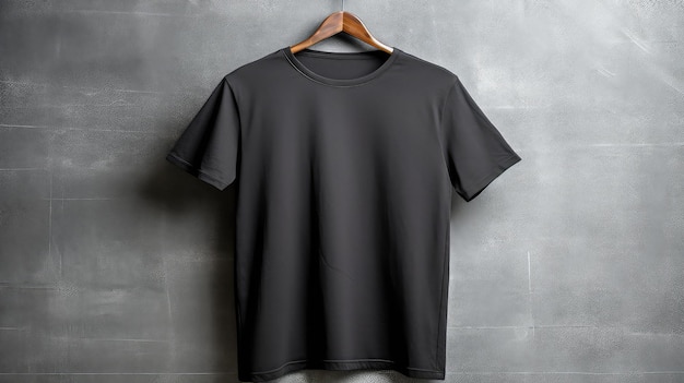 Camiseta negra en una ilustración realista de una foto en un colgante