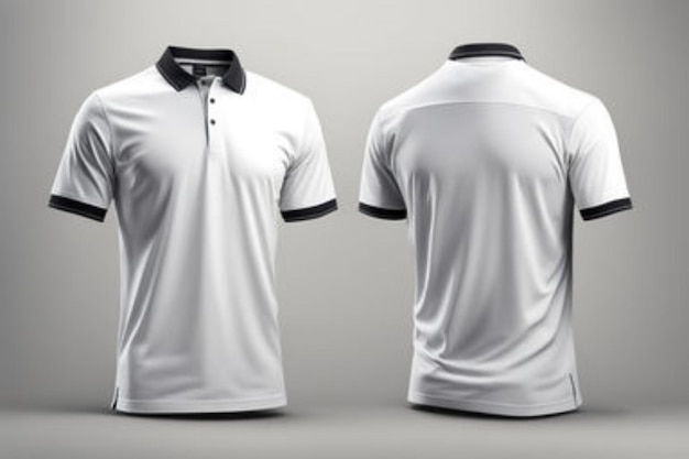 una camiseta de polo blanca maqueta realista textura de tela sutil resaltada
