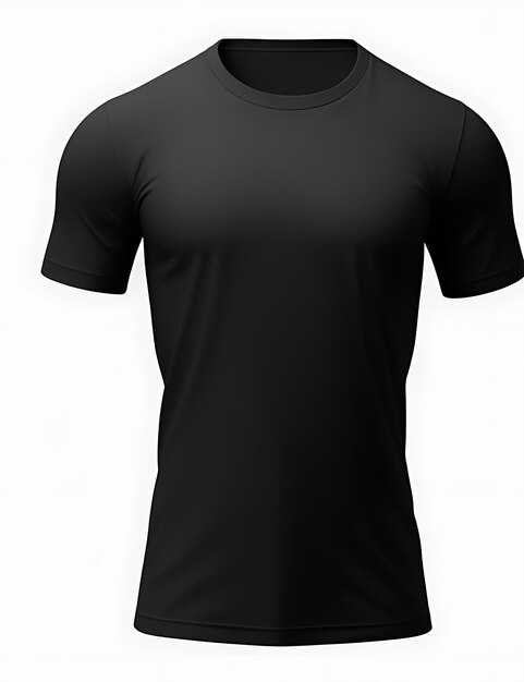 camiseta preta em branco com espaço vazio para o seu design em fundo branco maquete de camiseta de renderização 3D