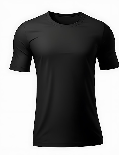 camiseta preta em branco com espaço vazio para o seu design em fundo branco maquete de camiseta de renderização 3D