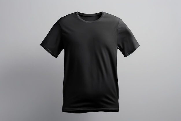 camiseta preta para seus designs maquete de camiseta