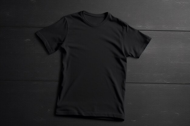 Camiseta preta sobre fundo preto Mockup para design