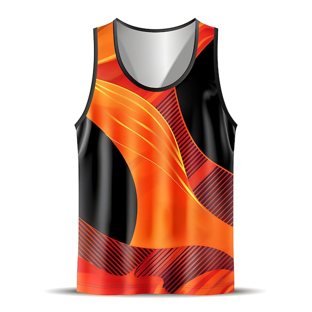 una camiseta con rayas naranjas y negras en ella