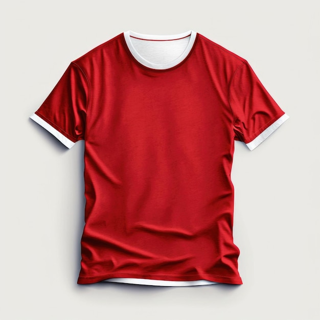 Camiseta roja aislada en blanco Ilustración AI Generativo