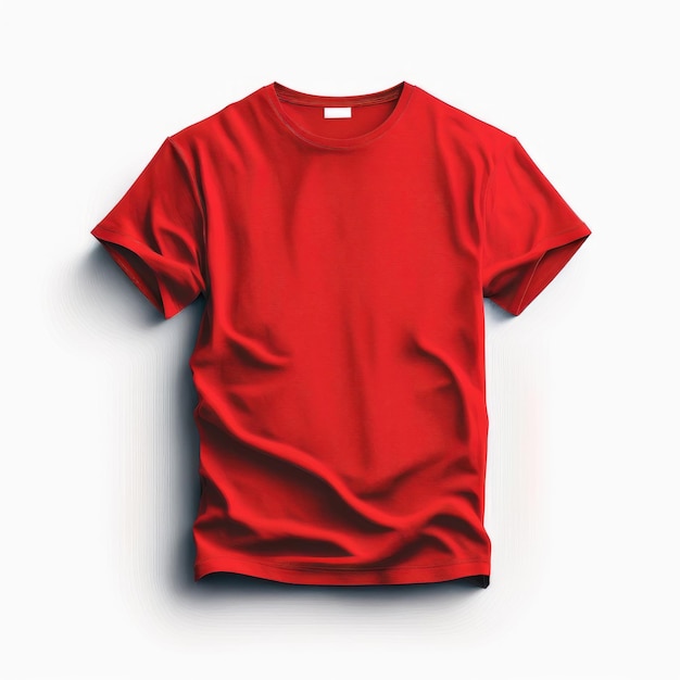 Camiseta roja aislada en blanco Ilustración AI Generativo