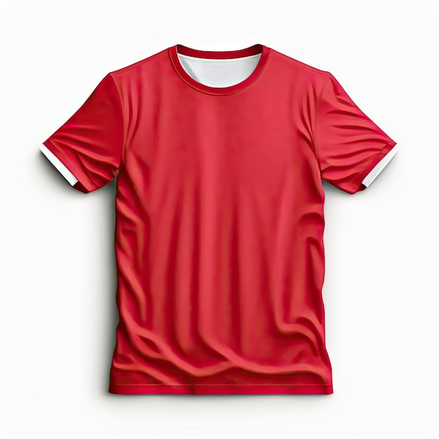 Camiseta roja en blanco con fondo blanco Hecho por AIInteligencia artificial