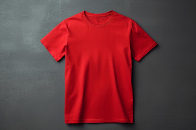 Camiseta roja en maqueta de fondo minimalista para camiseta de marca