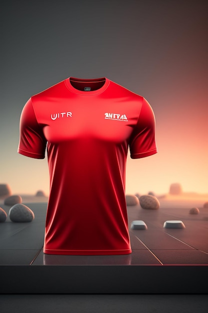 Una camiseta roja con la palabra rtr