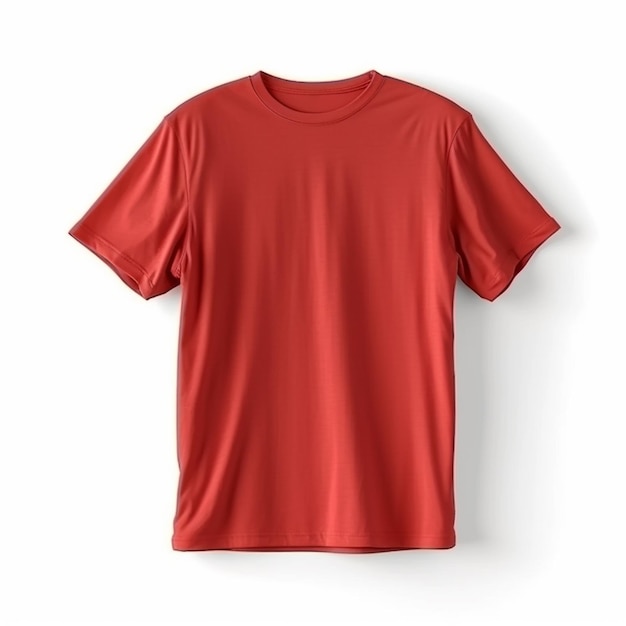 Camiseta roja renderizada en 3D con maqueta de espacio de copia