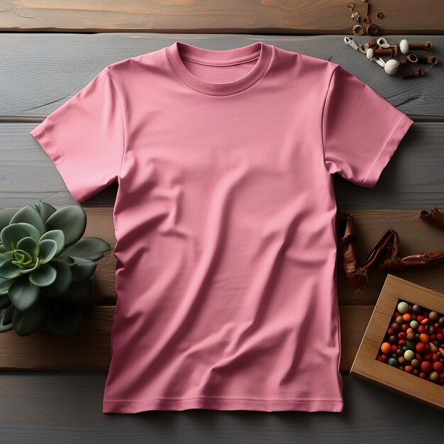 Camiseta rosada para la maqueta