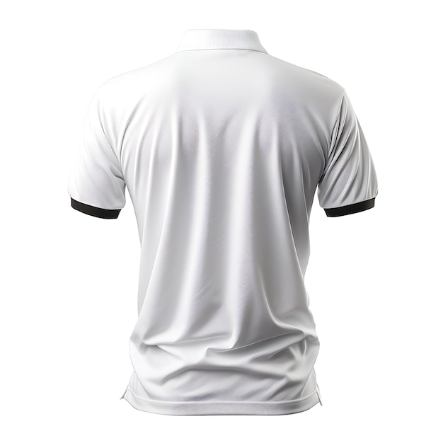 Camiseta de tela de rendimiento de camiseta de polo usada por un maniquí de cromo T S Blanco blanco Diseño limpio