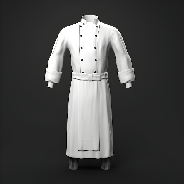 Camiseta de uniforme de cocinero con dos filas de botones y cuello de frente