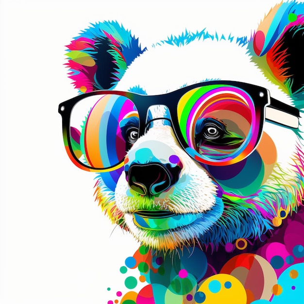 Camiseta de vector libre con ilustración de panda con gafas de sol.
