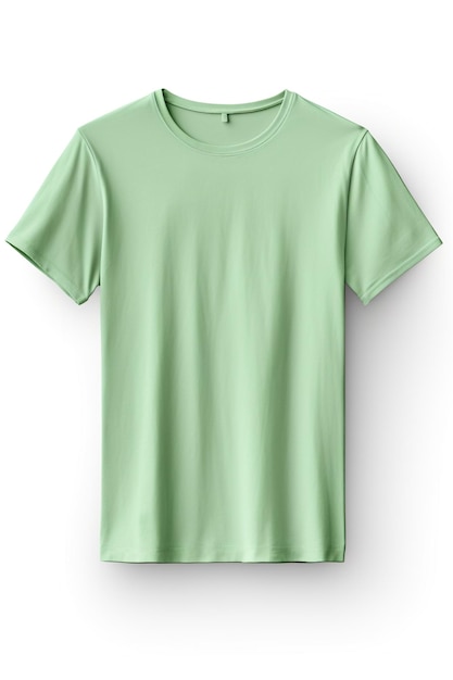 Una camiseta verde sobre un fondo blanco maqueta de camiseta de imagen generativa de ai