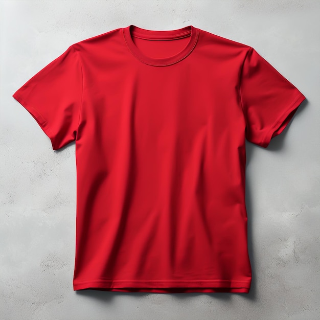 Foto camiseta vermelha em um fundo branco