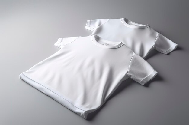 Camisetas blancas con espacio de copia sobre fondo gris generan ai