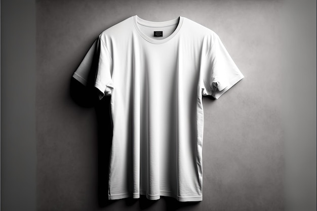 Camisetas blancas con espacio de copia sobre fondo gris Hecho por AIInteligencia artificial