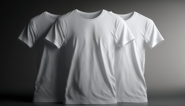 Camisetas brancas com espaço de cópia em fundo cinza