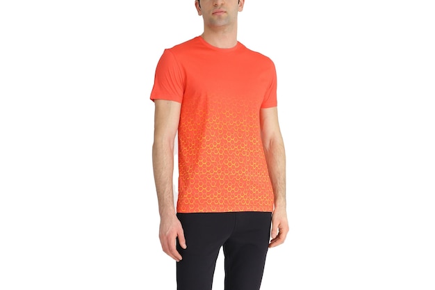 Camisetas masculinas de cor laranja Modelo de designCopiar espaço