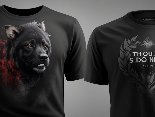 Las camisetas PSD de maqueta PSD en negro