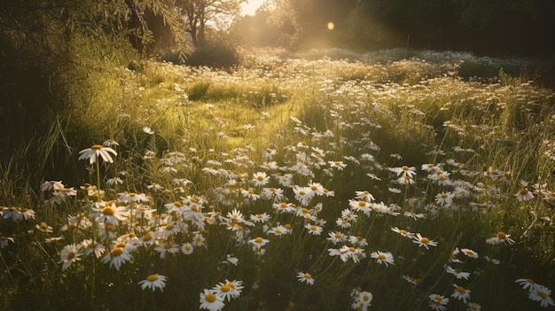 Camomilas em plena floração Imagem generativa de IA