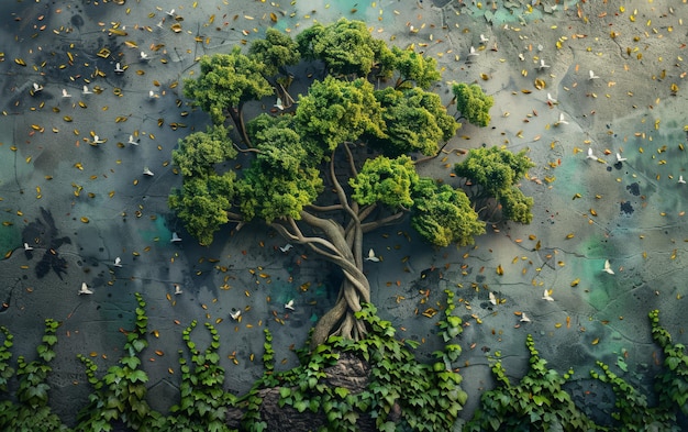 Campaña de arte ecológico para una ONG ambiental que hace hincapié en la armonía con la naturaleza