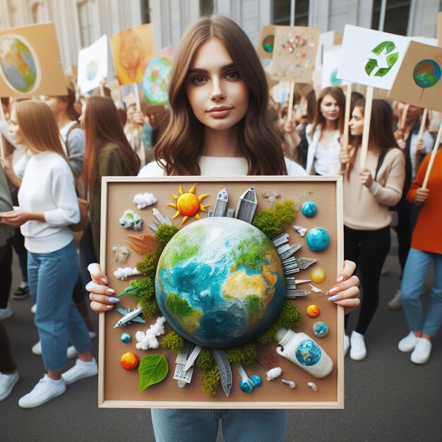 Campaña de fotos de mujeres jóvenes en el Día de la Tierra