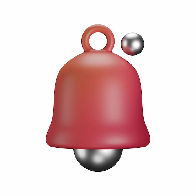 Campana de notificación roja 3D