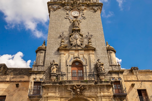 Campanário da Basílica de Santa Maria na Plaza del Cabildo Arcos de la Frontera Andalucia Espanha