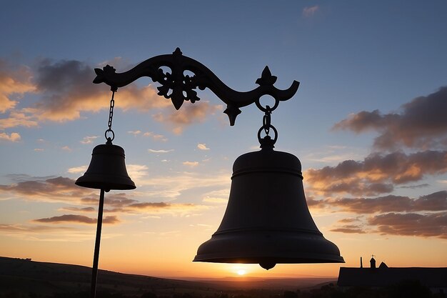 campanas de la iglesia al atardecer