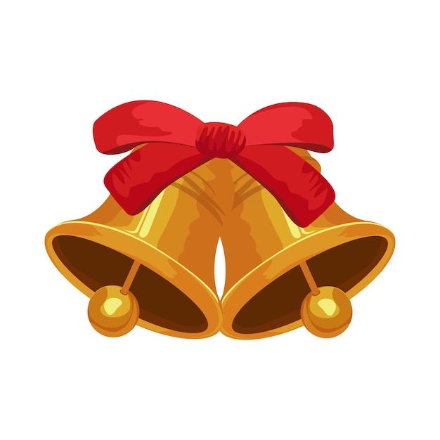Campanas de navidad con lazo rojo