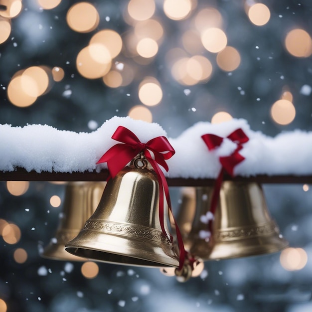 Las campanas de oro de Navidad.