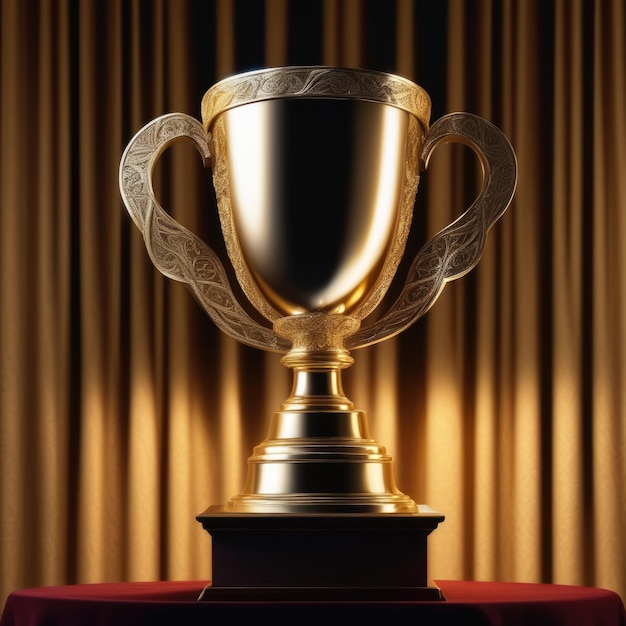 campeão golden trophy cup em destaque design de fundo conceito de vitória