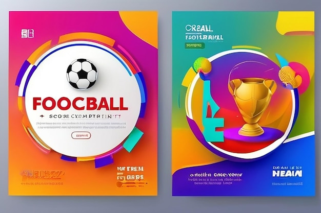 Campeonato Mundial de Fútbol Medios Sociales Publica anuncios de banner web o volante cuadrado o póster con gradiente diseño de plantilla colorida