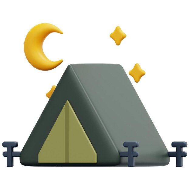 Foto camping 3d-render-symbol-illustration