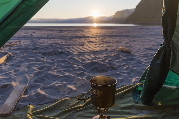 Foto camping am strand