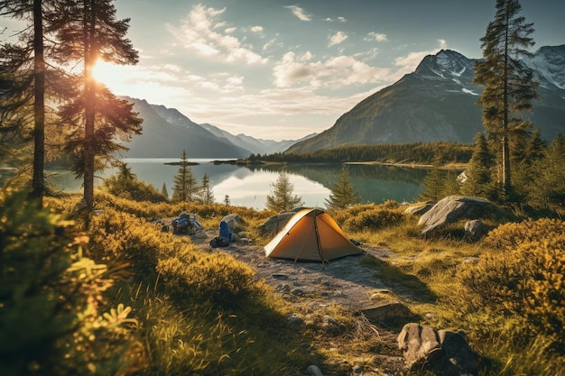 Camping en la montaña por persona