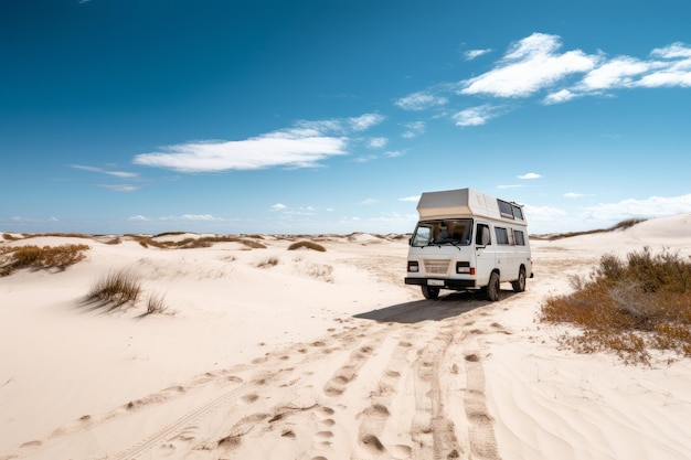 Camping van arena del desierto Generar Ai