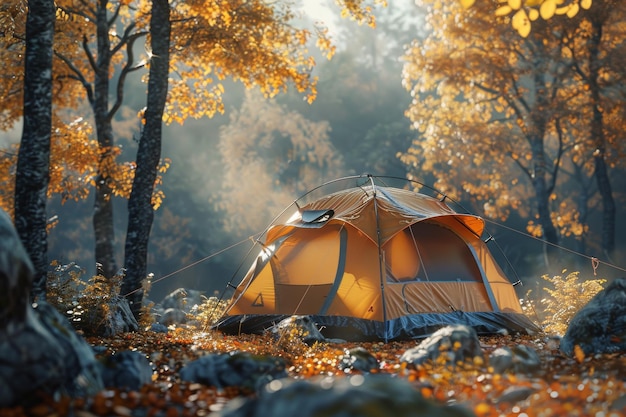 Campingzelt Naturreisekonzept generative KI