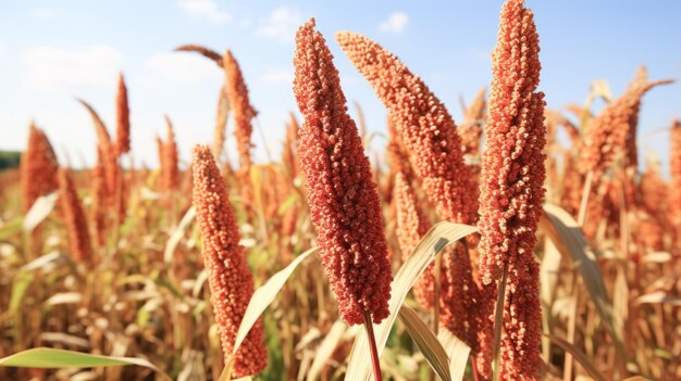 Foto campo agrícola de sorgo o jowar