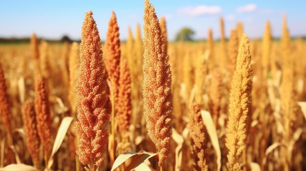 Foto campo agrícola de sorgo o jowar