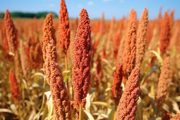 Foto campo agrícola de sorgo o jowar