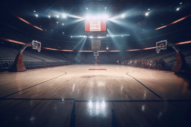 Campo de baloncesto profesional generado por IA