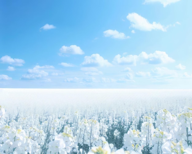 Campo de canola y cielo azul