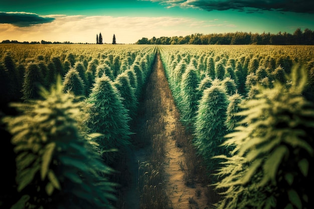 Campo de cânhamo de cannabis legal